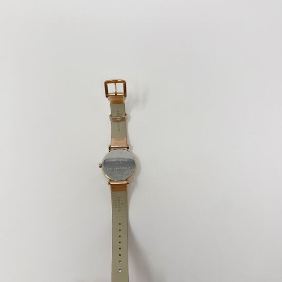 Kate Spade Metro Scallop Three Hand Leather Watch Rose Gold Round Face Ladies - Picture 9 of 12